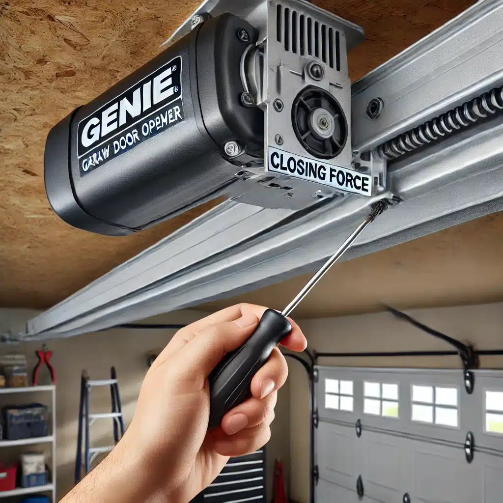 genie screw drive adjust closing force